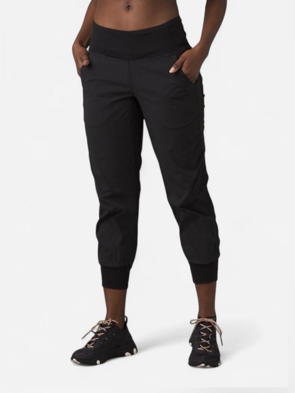 prAna Black Charcoal Gray Mid Rise Summit Jogger Pant Women’s XL Activewear Hike